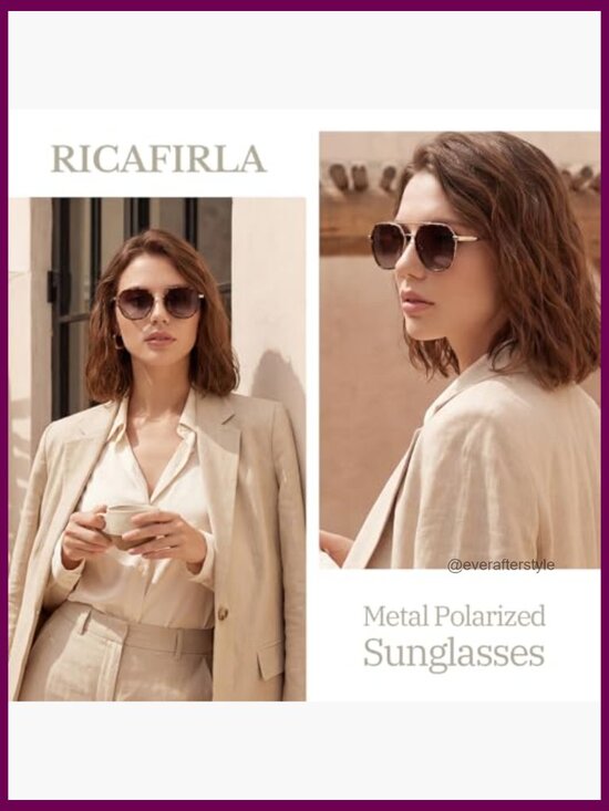 Polarized Aviator Sunglasses with Metal Frame and Acetate Arms main image 6